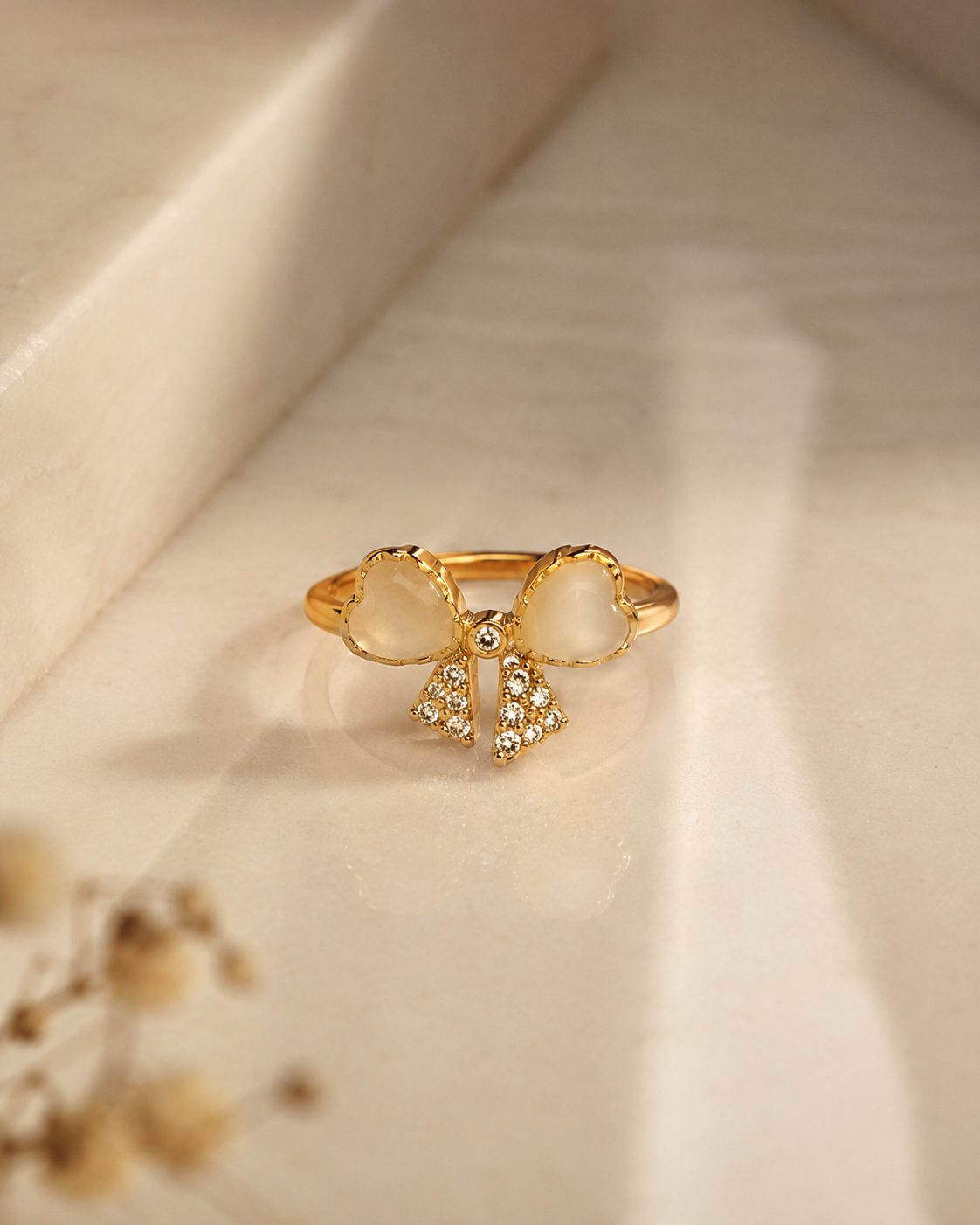 Cat’s eye butterfly ring