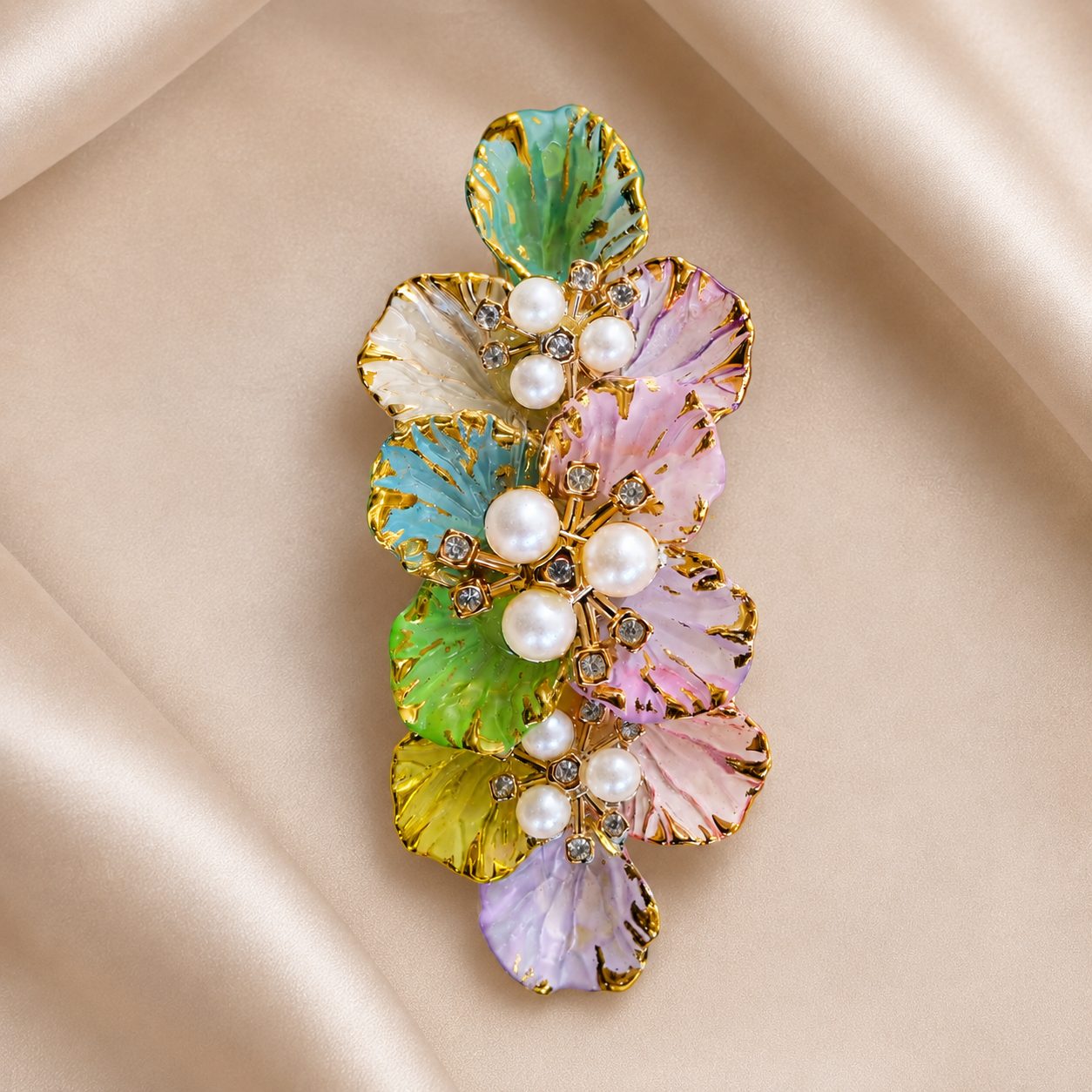 Enchanted Garden Pastel Floral Hair Clip
