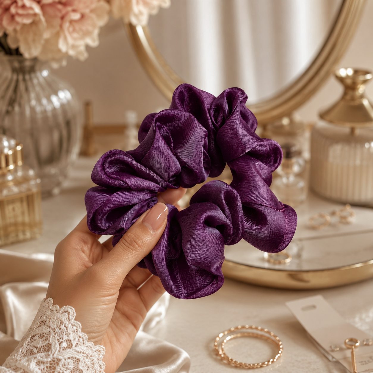 Scrunchies Hair Band Silk Scrunchy Hair Accessories For Women