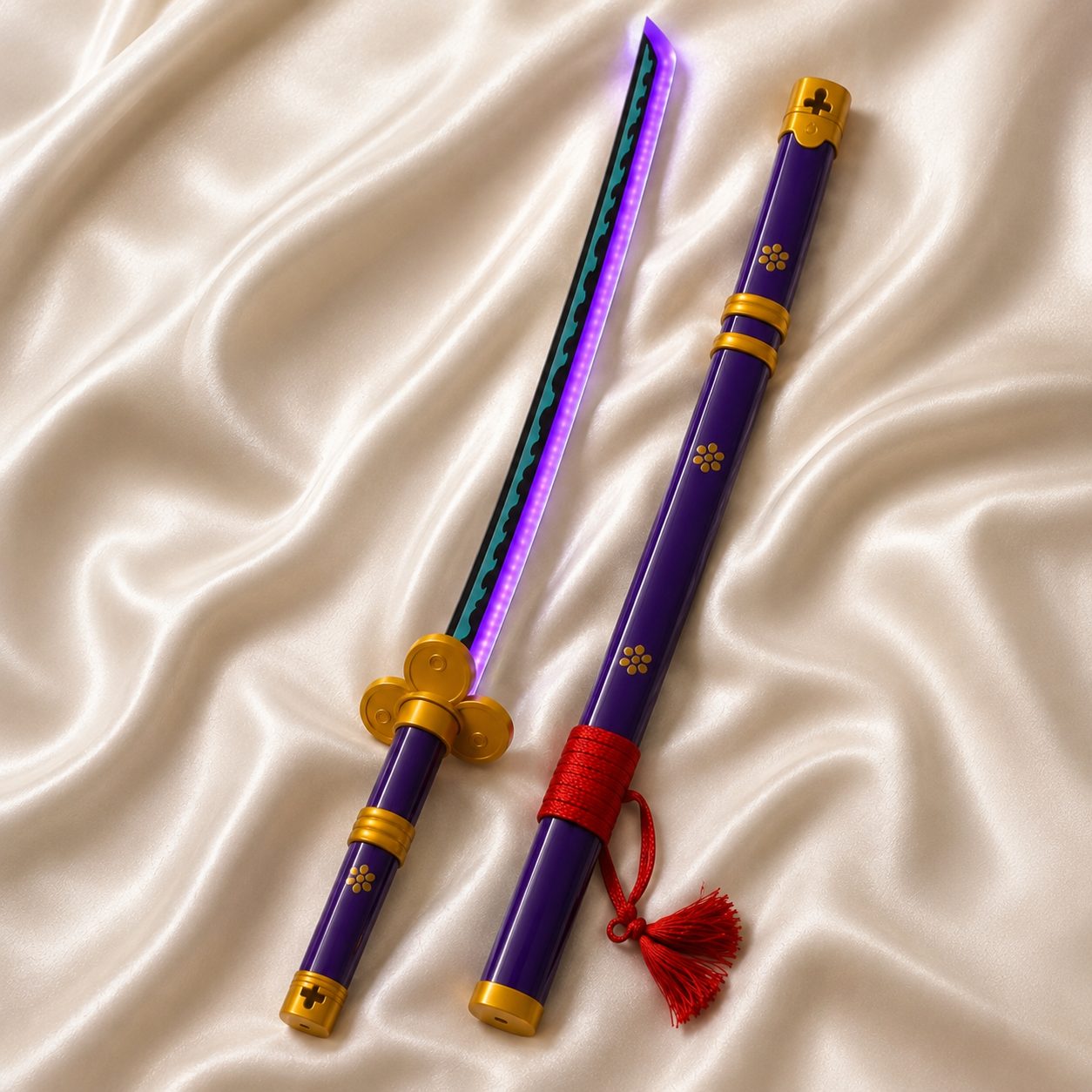 One Piece Anime Roronoa Zoro Enma Purple 104 cm LED Katana Sword